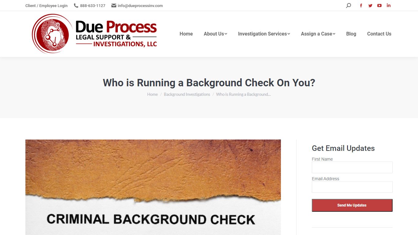 Who is Running a Background Check On You? - Due Process Investigations